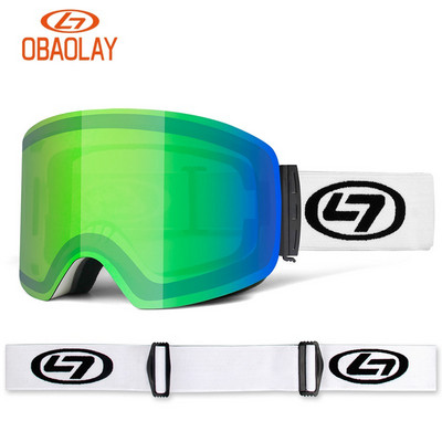 Užsegami dvigubo objektyvo kompiuteriniai slidinėjimo akiniai Lauko sportiniai nuo rasojimo ir vėjo snieglenčių akiniai vyrams ir moterims.