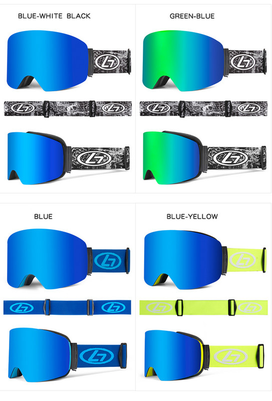 Užsegami dvigubo objektyvo kompiuteriniai slidinėjimo akiniai Lauko sportiniai nuo rasojimo ir vėjo snieglenčių akiniai vyrams ir moterims.