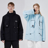 Nauja Slidinėjimo striukė Moteriška Šilta Lauko Sportinė Snieglenčių Striukė Vyriška Vėjui atspari vandeniui Slidinėjimo kostiumas Žieminiai drabužiai Paltai su gobtuvu