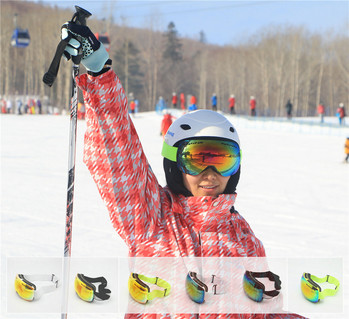 Γυαλιά σκι με δυνατότητα αλλαγής φακού για ηλιόλουστη και συννεφιασμένη ημέρα, ανδρικά γυναικεία μεγάλα σφαιρικά γυαλιά snowboard, 2 φακοί γυαλιά σκι