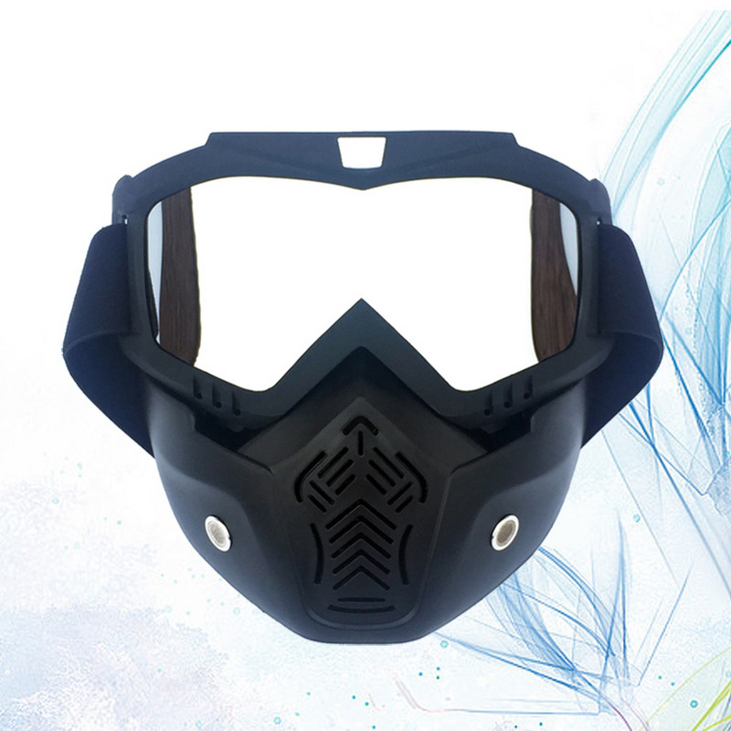 Žieminiai sniego akiniai slidinėjimo snieglenčių snieglenčių veido kaukė Saulės akiniai slidinėjimo kaukė (matinis juodas rėmelis ir sidabriniai akiniai)