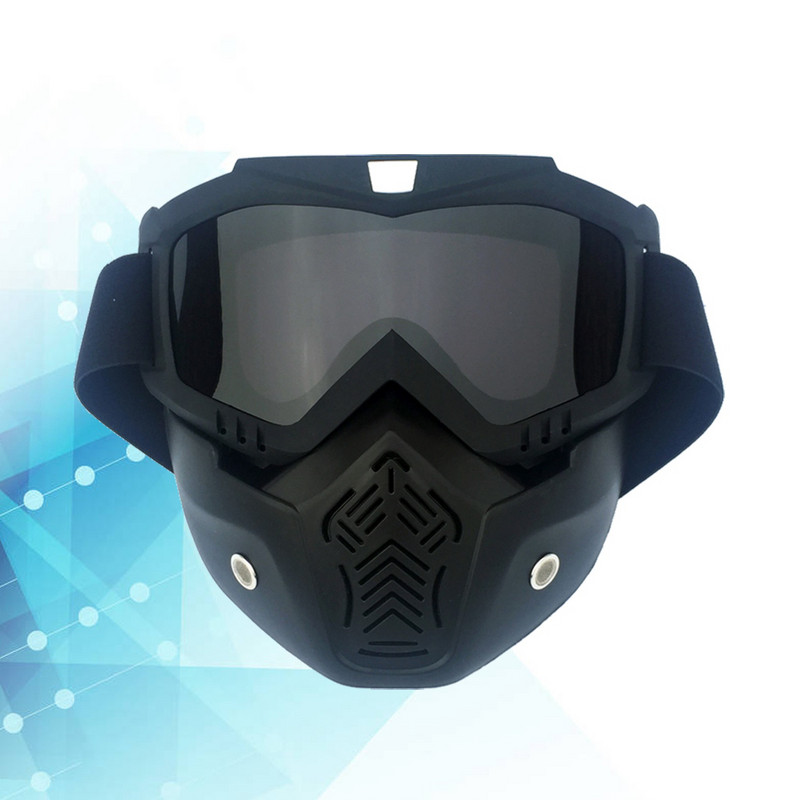 Žieminiai sniego akiniai slidinėjimo snieglenčių snieglenčių veido kaukė Saulės akiniai slidinėjimo kaukė (matinis juodas rėmelis ir sidabriniai akiniai)