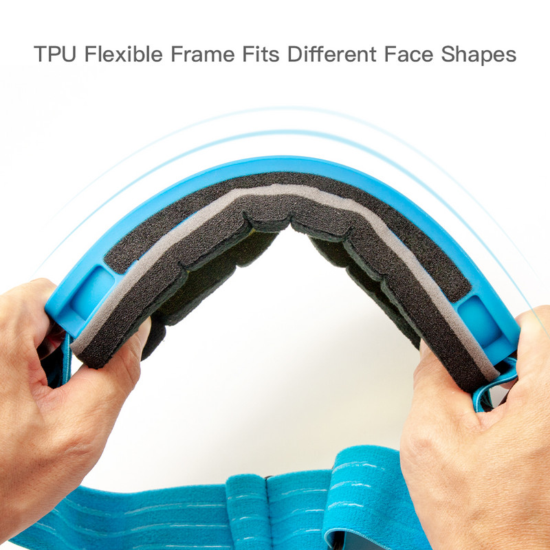 Slidinėjimo akiniai Lankstūs plataus matymo nuo rasojimo UV400 snieglenčių akiniai nuo saulės lengvi geru ar blogu oru žiemos sportas