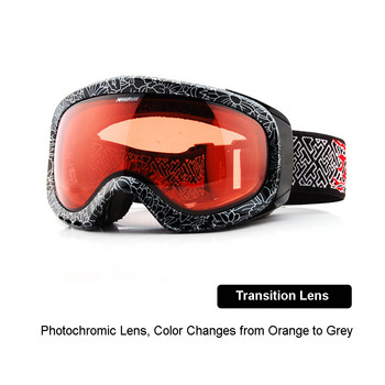 Преходни лещи Фотохромни очила за ски сноуборд Снежни очила против замъгляване UV защита за всякакви метеорологични условия Нощно виждане Слънчев ден Мъже Жени
