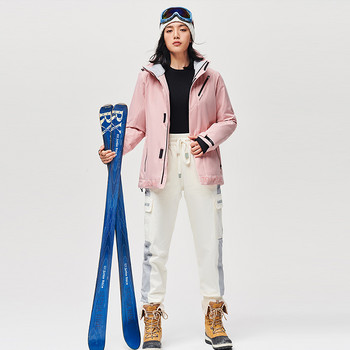 PELLIOT Ski Μπουφάν Γυναικείο Αθλητικό Μπουφάν Snowboard Ανδρικό Χειμερινό πουλόβερ με κουκούλα Αδιάβροχο Αναπνεύσιμο Ρούχα Snow Coat Ρούχα