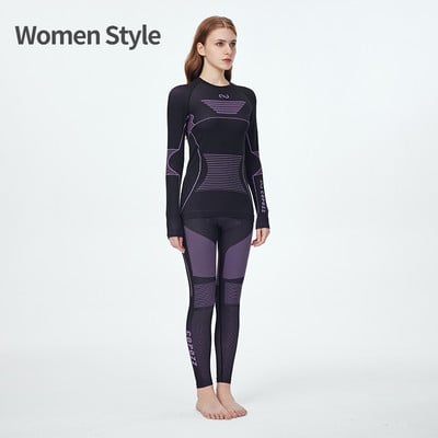 COPOZZ Vyrai Moteriški Slidinėjimo Termo apatinių rinkiniai Sportiniai Greitai Dry Treniruokliai Fitneso Treniruotės Pratimai Aptempti Marškiniai Striukės Sportiniai Kostiumai