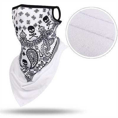 Žiemos vilnos ledo šilko šalikas trikampis bandana slidinėjimo veido kaukė skydas pakabinamas ausyje, kvėpuojantis dviračio galvos apdangalas, vamzdis, kaklo getras