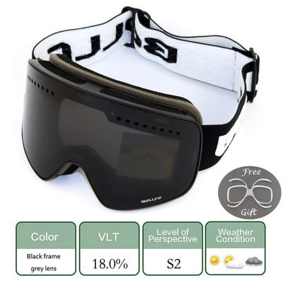 Slidinėjimo akiniai slidinėjimui Dvigubi lęšiai Magnetiniai alpinizmo akiniai UV400 Nerasojantys slidinėjimo akiniai Vyriški Moterų kaukė sniego motociklui