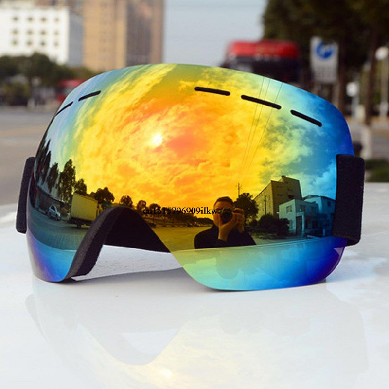 UV400 vieno sluoksnio slidinėjimo akiniai nuo rasojimo, dideli slidinėjimo akiniai, apsaugantys slidinėjimo žieminius sniego snieglenčių akinius vyrams, moterims