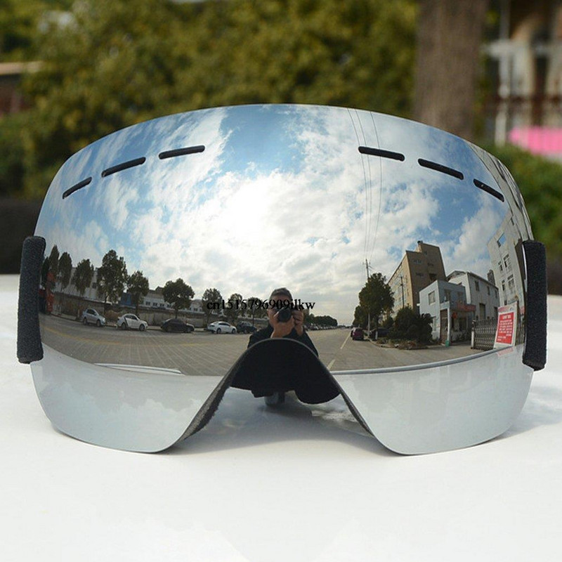 UV400 vieno sluoksnio slidinėjimo akiniai nuo rasojimo, dideli slidinėjimo akiniai, apsaugantys slidinėjimo žieminius sniego snieglenčių akinius vyrams, moterims