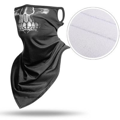 3D kaukolė žiemos slidinėjimo šalikas vamzdis vilnonis veido dangtelis dviračių kaukė Šalikai karinis trikampis bandana vėjui atsparus kaklo getras vyrams, moterims