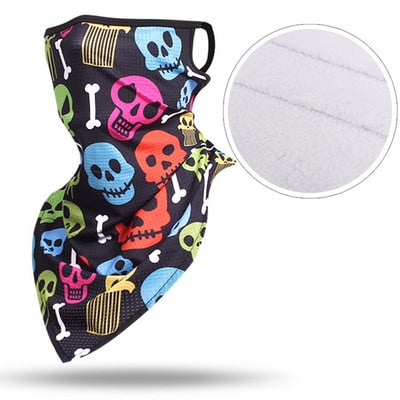 3D kaukolė žiemos slidinėjimo šalikas vamzdis vilnonis veido dangtelis dviračių kaukė Šalikai karinis trikampis bandana vėjui atsparus kaklo getras vyrams, moterims