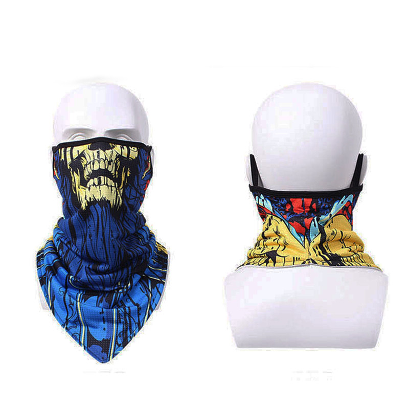 3D kaukolė žiemos slidinėjimo šalikas vamzdis vilnonis veido dangtelis dviračių kaukė Šalikai karinis trikampis bandana vėjui atsparus kaklo getras vyrams, moterims