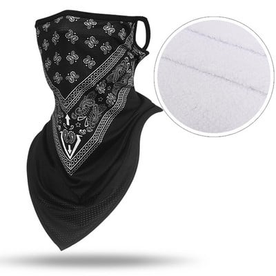 Žieminė slidinėjimo kaukė dviračių slidinėjimui šiluminė vilnos kaukė Unisex lauko sportui, vėjui atspari dviračių galvos apdangalai Balaclava pusės veido kaukė šilta