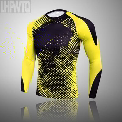 Ски анцуг Мъжки фитнес костюм за бягане Фитнес зали Тренировка MMA Комплект костюми Бързосъхнещо компресионно бельо Костюм за джогинг