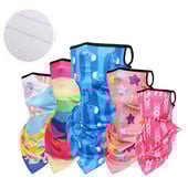 Vaikų žieminė dviračių kaukė Slidinėjimo seilinukai 3D spausdinimui Vaikų snieglenčių kaukė Bandana žieminė kaklo šildoma vilnos trikampė skara panelė