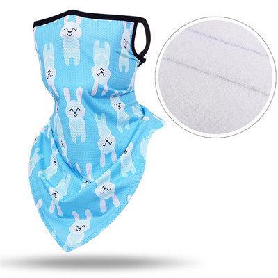 Vaikų žieminė dviračių kaukė Slidinėjimo seilinukai 3D spausdinimui Vaikų snieglenčių kaukė Bandana žieminė kaklo šildoma vilnos trikampė skara panelė