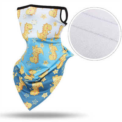 Vaikų žieminė dviračių kaukė Slidinėjimo seilinukai 3D spausdinimui Vaikų snieglenčių kaukė Bandana žieminė kaklo šildoma vilnos trikampė skara panelė