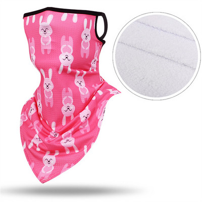 Vaikų žieminė dviračių kaukė Slidinėjimo seilinukai 3D spausdinimui Vaikų snieglenčių kaukė Bandana žieminė kaklo šildoma vilnos trikampė skara panelė