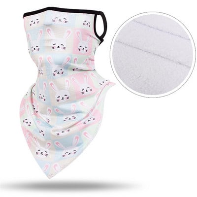 Vaikų žieminė dviračių kaukė Slidinėjimo seilinukai 3D spausdinimui Vaikų snieglenčių kaukė Bandana žieminė kaklo šildoma vilnos trikampė skara panelė