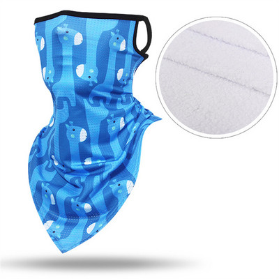 Vaikų žieminė dviračių kaukė Slidinėjimo seilinukai 3D spausdinimui Vaikų snieglenčių kaukė Bandana žieminė kaklo šildoma vilnos trikampė skara panelė