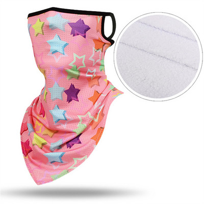 Vaikų žieminė dviračių kaukė Slidinėjimo seilinukai 3D spausdinimui Vaikų snieglenčių kaukė Bandana žieminė kaklo šildoma vilnos trikampė skara panelė