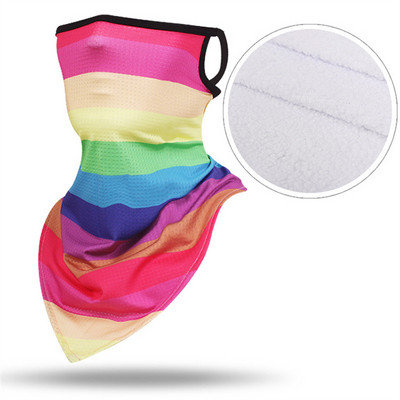 Vaikų žieminė dviračių kaukė Slidinėjimo seilinukai 3D spausdinimui Vaikų snieglenčių kaukė Bandana žieminė kaklo šildoma vilnos trikampė skara panelė