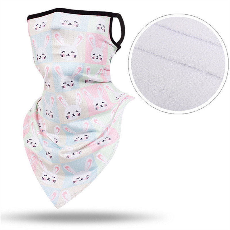 Vaikų žieminė dviračių kaukė Slidinėjimo seilinukai 3D spausdinimui Vaikų snieglenčių kaukė Bandana žieminė kaklo šildoma vilnos trikampė skara panelė