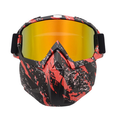 Téli UV400 szélálló síszemüveg levehető maszkkal páramentes síelés snowboard szemüveg kültéri motoros szán motoros szemüveg