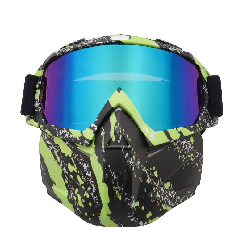 Téli UV400 szélálló síszemüveg levehető maszkkal páramentes síelés snowboard szemüveg kültéri motoros szán motoros szemüveg