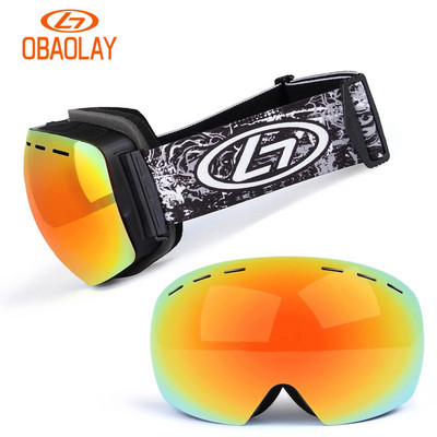 Ochelari de schi Straturi duble Protecție UV400 Mască de schi anti-aburire Ochelari Ochelari de schi pentru motos de zăpadă Bărbați Femei Ochelari de zăpadă pentru snowboard