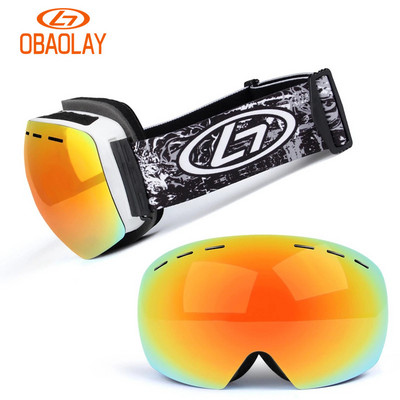 Ochelari de schi Straturi duble Protecție UV400 Mască de schi anti-aburire Ochelari Ochelari de schi pentru motos de zăpadă Bărbați Femei Ochelari de zăpadă pentru snowboard