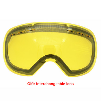 Ски очила против замъгляване с двойна леща и лещи за нощно виждане Зимни снежни спортове Ски очила UV400 Очила за сноуборд моторни шейни