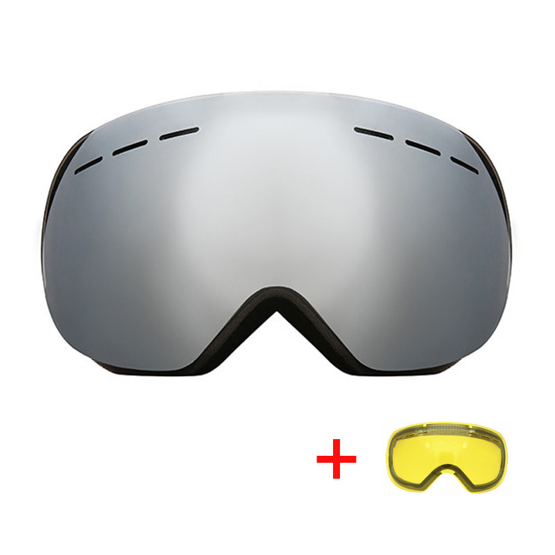 Dvigubi lęšiai nerasojantys slidinėjimo akiniai su naktinio matymo objektyvu žiemos sniego sportui slidinėjimo akiniai UV400 snieglenčių sniego motociklų akiniai