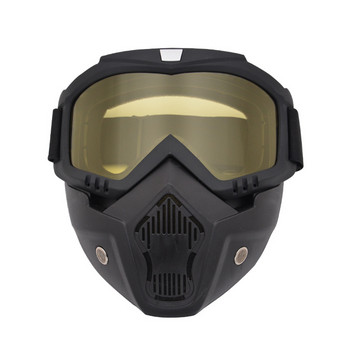 Χειμερινά αντιανεμικά γυαλιά σκι με αφαιρούμενη μάσκα Γυαλιά Snowboard για εξωτερικούς χώρους UV400 Unisex Αντιθαμβωτική μάσκα γυαλιών για Snowmobile