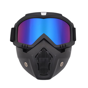 Зимни ветроустойчиви ски очила със сваляща се маска Външни UV400 ски очила за сноуборд Унисекс противозамъгляваща се маска за очила за моторни шейни
