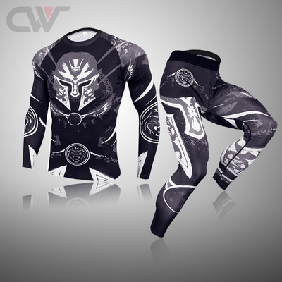 Зимно висококачествено ново термобельо Мъжки комплекти бельо 3D Spartan Compression Ski Sweat Бързосъхнещо мъжко термобельо