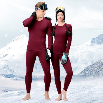 Νέα ανδρικά γυναικεία θερμικά εσώρουχα για σκι Χειμερινή φόρμα Quick Dry Ski Αθλητικά ενδύματα σκι Ζεστά μπλουζάκια Snowboarding Σετ θερμικών εσωρούχων
