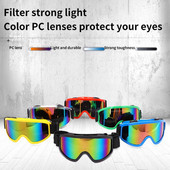 Lauko sniego akiniai nuo saulės PVC, dėvėjimuisi atsparus reguliuojamas veidrodinis diržas, slidinėjimo akiniai nuo rasojimo, vėjui atspari, spalvinga veidrodinė kaukė nuo akinimo