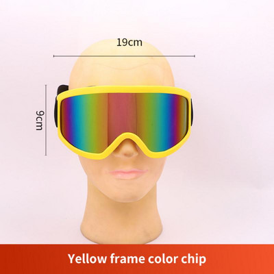 Lauko sniego akiniai nuo saulės PVC, dėvėjimuisi atsparus reguliuojamas veidrodinis diržas, slidinėjimo akiniai nuo rasojimo, vėjui atspari, spalvinga veidrodinė kaukė nuo akinimo