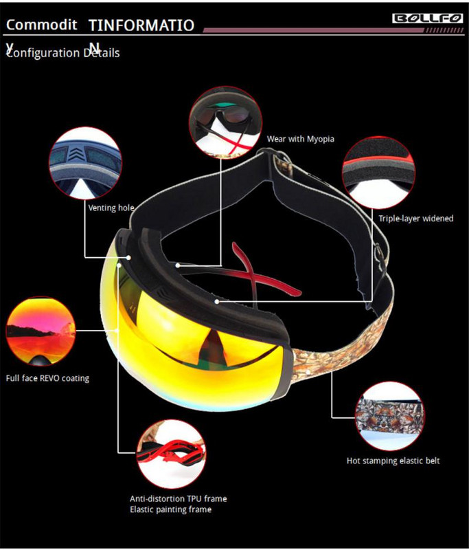 Nerasojantys slidinėjimo akiniai Aukštos kokybės slidinėjimo akiniai Nauji vėjui atsparūs lauko sportiniai akiniai nuo saulės Unisex dideli sferiniai akiniai