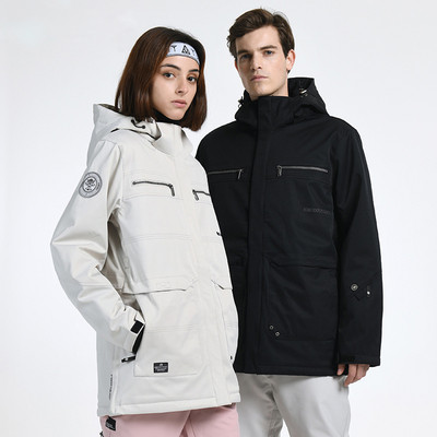 Zimná nová top lyžiarska bunda 2022, teplá pánska dámska outdoorová športová horská snowboardová bunda, vetruodolná nepremokavá lyžiarska bunda s kapucňou