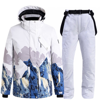 -30 Ανδρικά χειμωνιάτικα ζεστά μπουφάν και παντελόνια για Snowboarding πεζοπορία γυναικεία στολή σκι Snow αντιανεμικό αδιάβροχο αντιανεμικό θερμικό παντελόνι