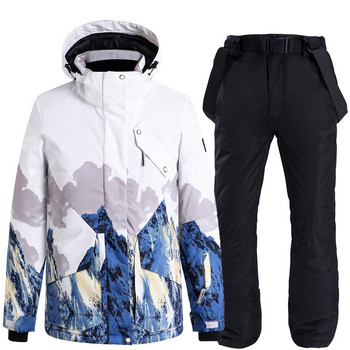 -30 мъжки зимни топли якета и панталони за сноуборд туризъм ски костюм дамски сняг ветроустойчив водоустойчив ветровка термо панталони