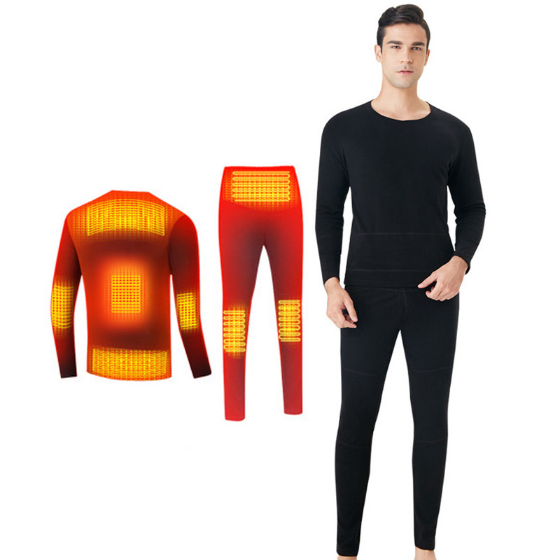 Set de lenjerie de corp cu încălzire de iarnă, cu alimentare cu baterii, pantaloni, pantaloni, pantaloni, controlul temperaturii, pentru motocicletă