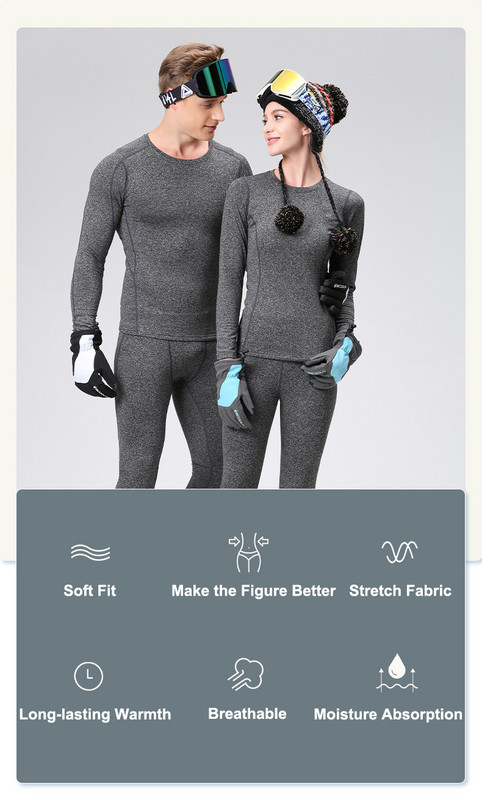 Set de lenjerie termică de schi pentru bărbați, femei, colanți caldi de iarnă cu uscare rapidă, bărbați, femei, schi, snowboard, lenjerie de corp, îmbrăcăminte sport, fitness