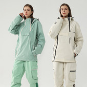 Nauja viršutinė slidinėjimo striukė Moteriška lauko kalnų sportinė snieglenčių striukė Šiltas sniego kostiumas Vyriški, atsparūs vėjui, vandeniui atsparūs gobtuvai žieminiai drabužiai