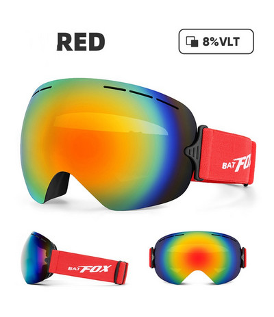 Žieminiai slidinėjimo akiniai su reguliuojamu veidrodiniu diržu PVC dėvėjimuisi atsparūs vėjui slidinėjimo akiniai spalvoti veidrodiniai akiniai, jojimo kaukė, saulės akiniai