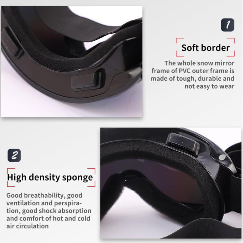 Žieminiai slidinėjimo akiniai su reguliuojamu veidrodiniu diržu PVC dėvėjimuisi atsparūs vėjui slidinėjimo akiniai spalvoti veidrodiniai akiniai, jojimo kaukė, saulės akiniai