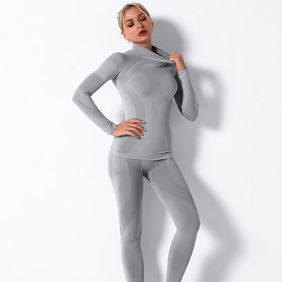 Naiste talvine termopesu Spordiks Suusa Fitness Quick Dry Thermo Kilpkaelusega Naiste Kootud Pikad Johns Komplekti Riided SK003